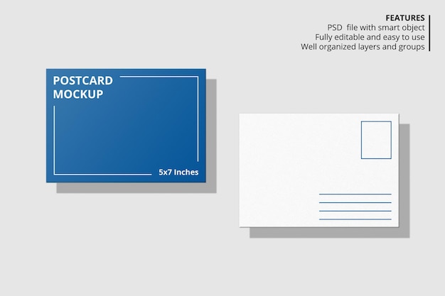 Elegant floating postcard mockup design