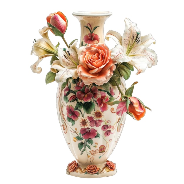 PSD elegant floral arrangements in decorative vases