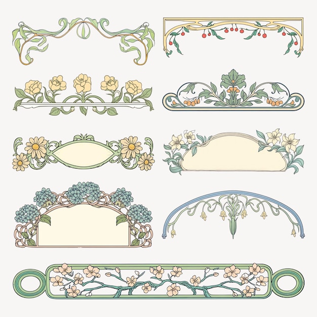 PSD elegant floral border designs