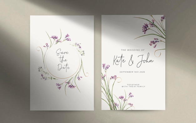 Elegant floral wedding invitation