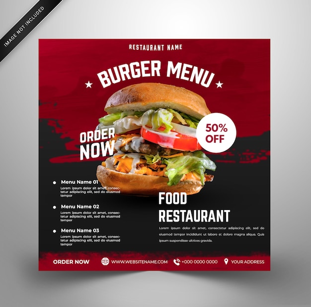 elegant food social media banner template. PSD Template