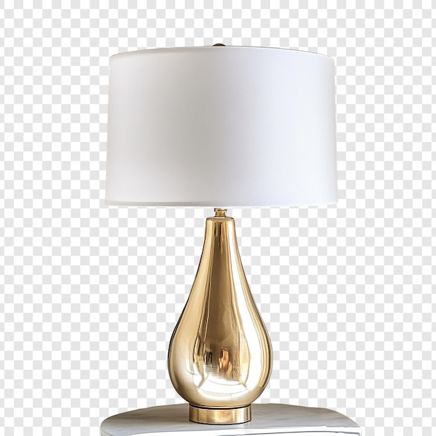 PSD elegant gold table lamp with white shade