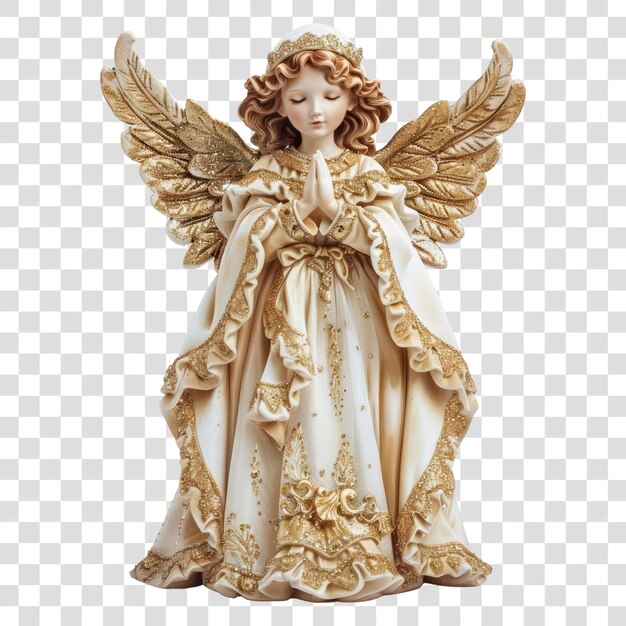 PSD elegant golden angel figurine praying