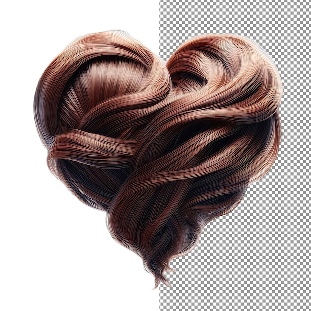 Elegant Hair Styled in a Heart Shape PNG