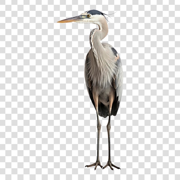 Elegant heron bird transparent background