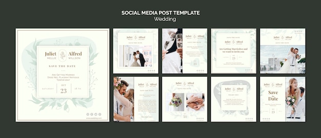 Elegant instagram post collection for wedding