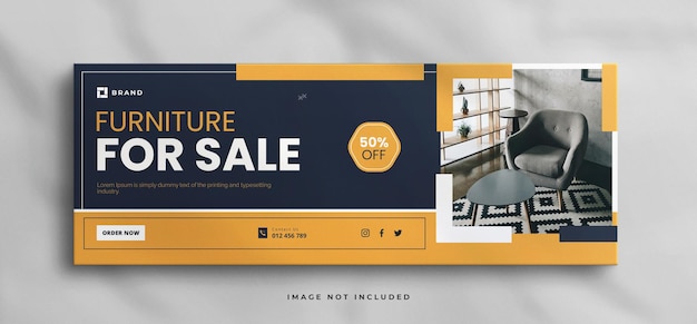 PSD elegant interior home for sale real estate facebook cover banner