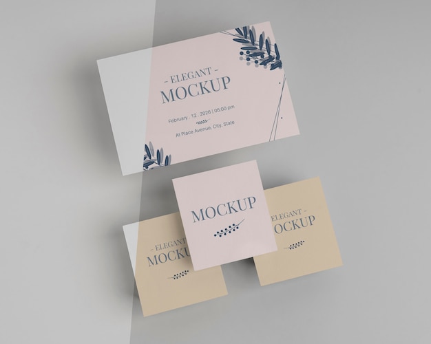 Elegant invitation mock-up arrangement