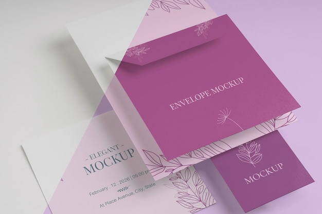 Elegant invitation mock-up composition