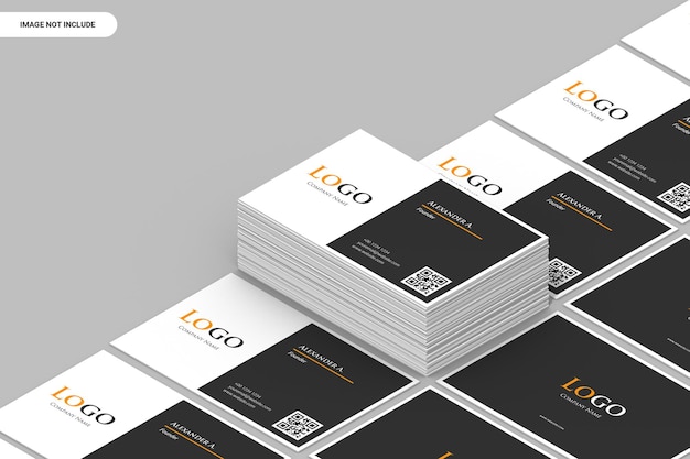 Elegant Landscape isomatric business card mockup