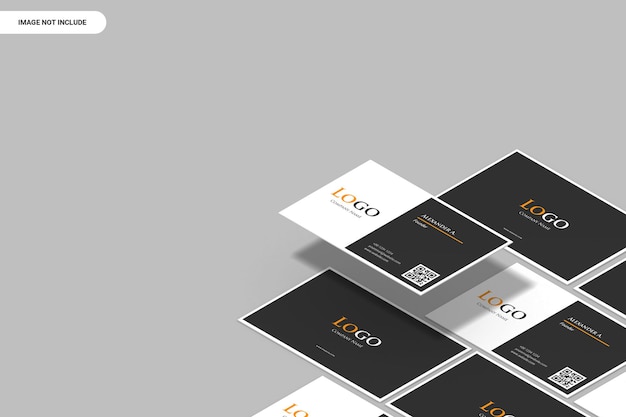 Elegant Landscape isomatric business card mockup