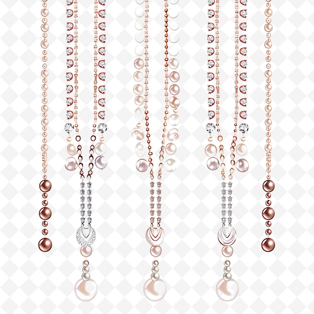 Elegant Lanyard Embellished With Pearls and Crystals Showcas PNG Natural Inspired Flat Borderline