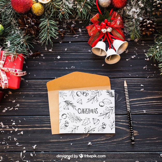 Elegant letter mockup with christmas design