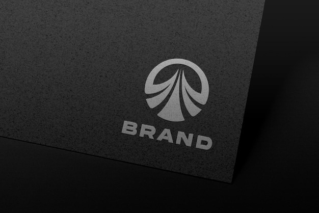 Elegant logo mockup on black paper