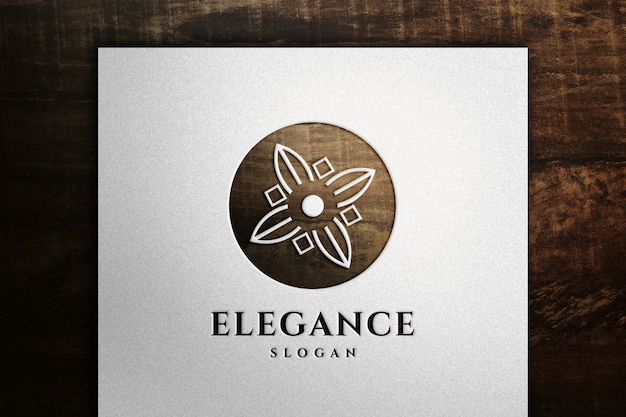 Elegant logo mockup on paper