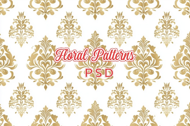 PSD elegant and luxury wallpaper with large floral elements