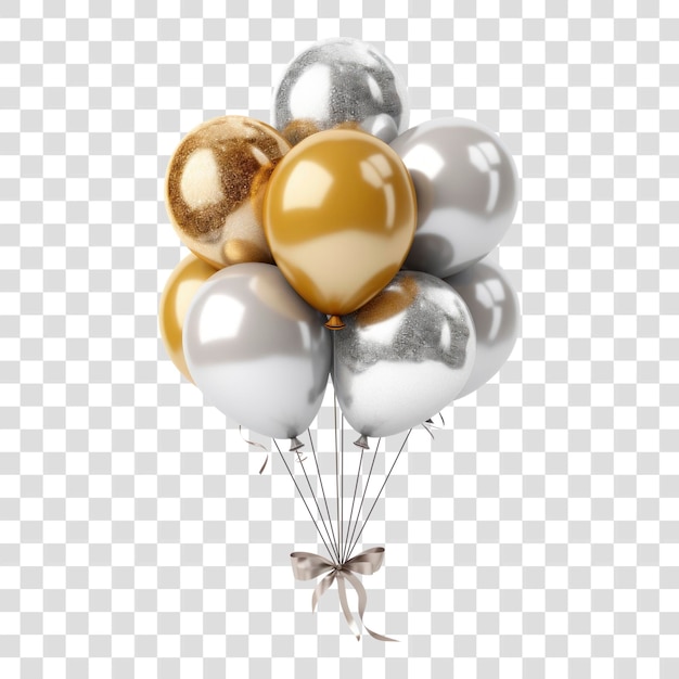 PSD elegant metallic balloons celebration