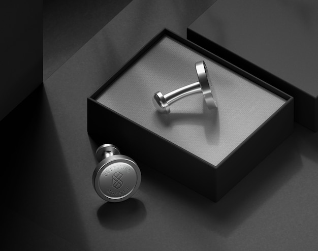 Elegant metallic cufflinks for men's shirts