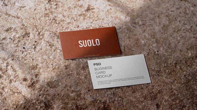 Elegant and minimal double sided business card mockup