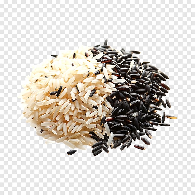 PSD elegant mix of long grain rice and wild rice isolated on a transparent background