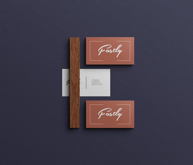 Elegant and modern business card with wood texture