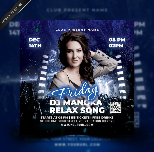 Elegant Music Festival Night Party flyer social media banner