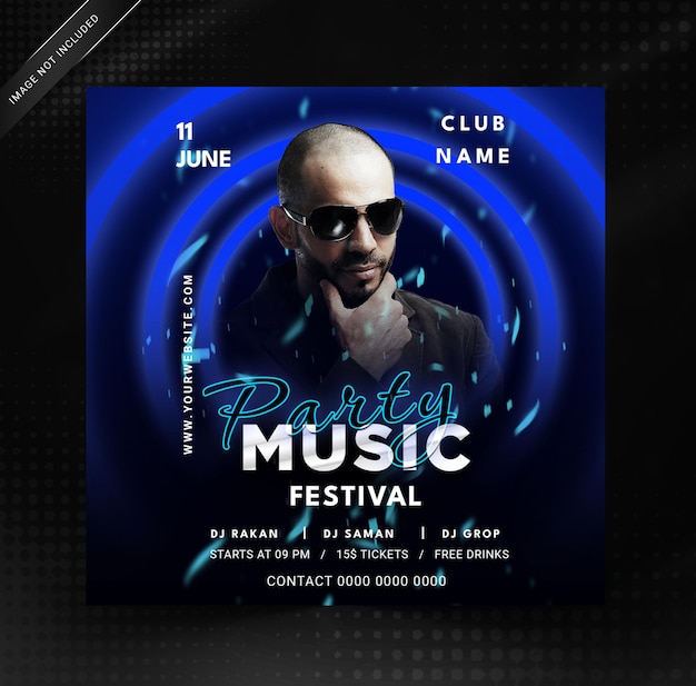 elegant music festival social media banner template. PSD Template