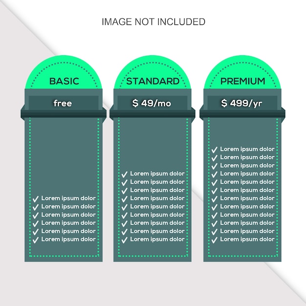 PSD elegant new pricing table for professional