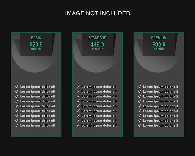 PSD elegant new pricing table for professional