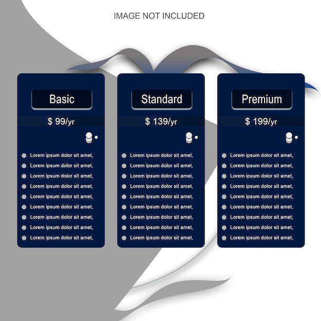 Elegant new pricing table for professional