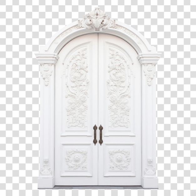 PSD elegant ornate white double doors