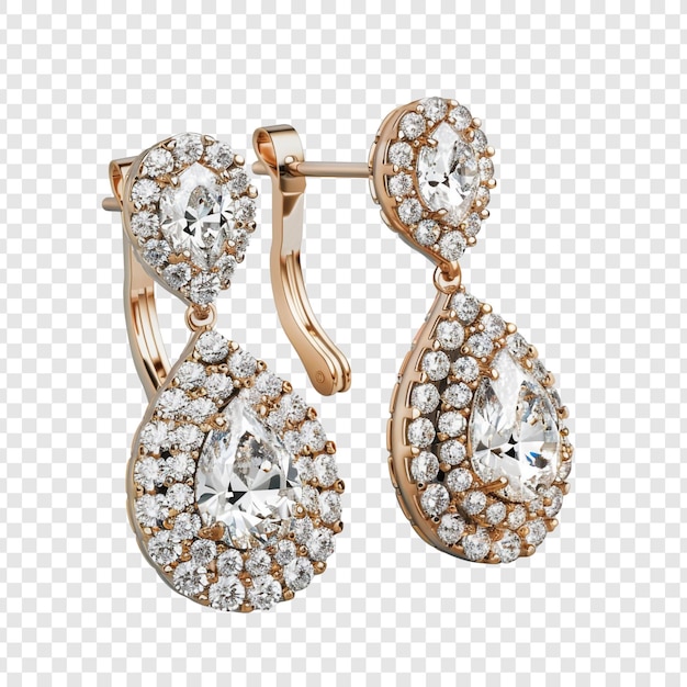 Elegant Pear Shaped Diamond Earrings