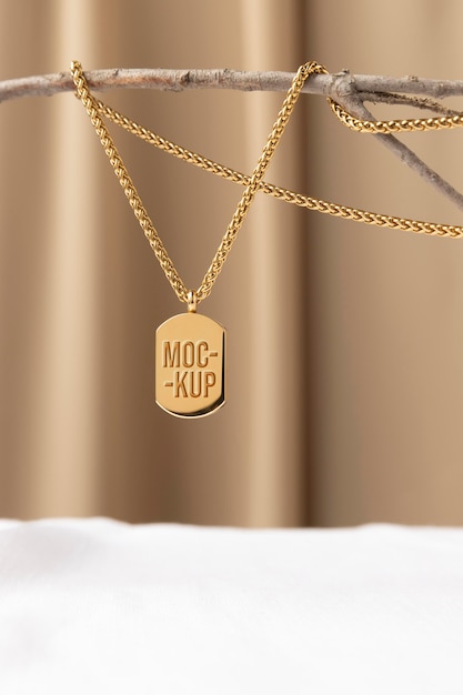 Elegant pendant jewelry mock-up arrangement