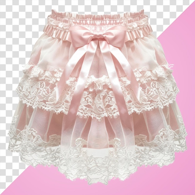 PSD elegant pink lace skirt