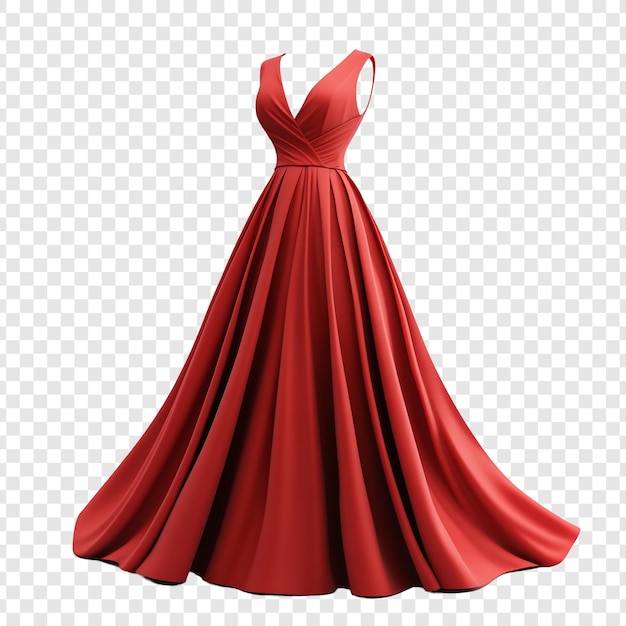 PSD elegant red evening gown