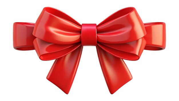 PSD elegant red ribbon and bow isolated on white