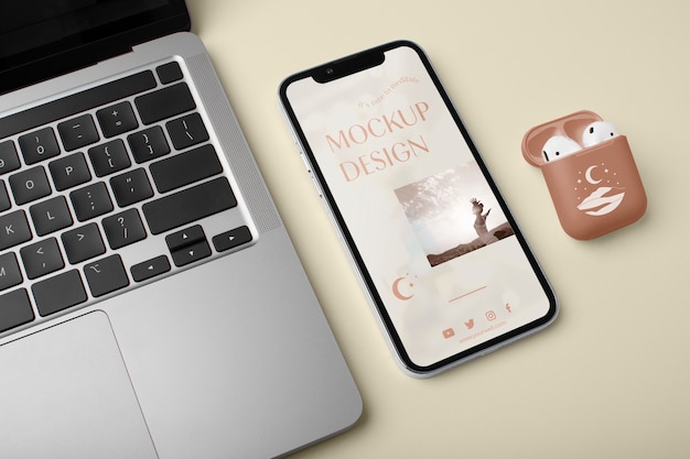 PSD elegant scene with device mockup