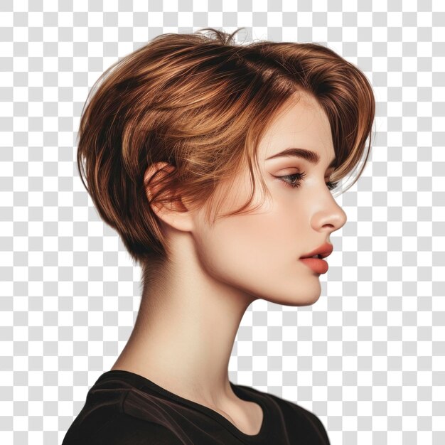 PSD elegant short hairstyle profile