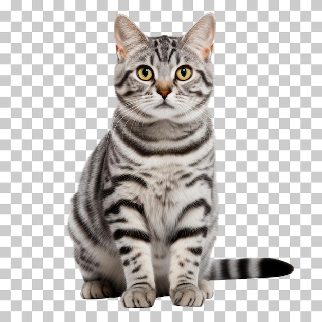 Elegant Silver Tabby Cat with Striking Yellow Eyes