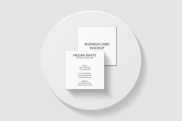 Elegant square business card mockup design