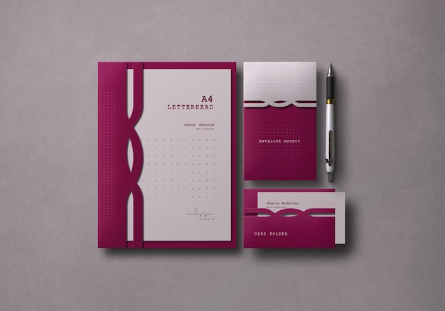 Elegant Stationery Set Mockup