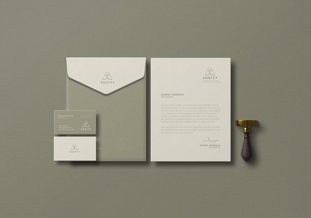 Elegant stationery set mockup