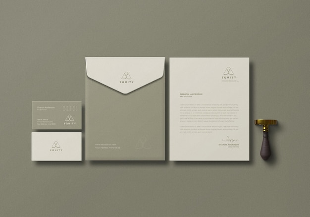 Elegant stationery set mockup