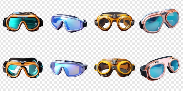 Elegant swimming goggles png collection