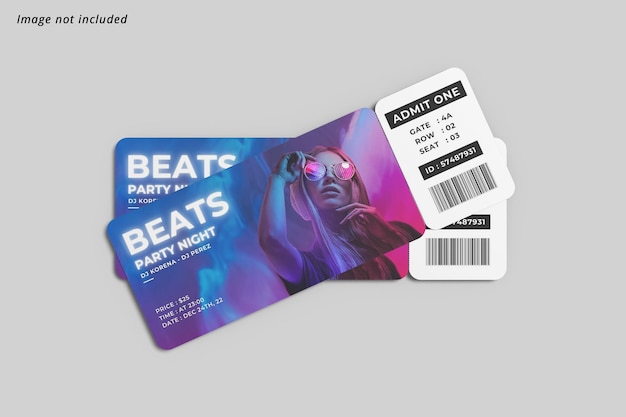 Elegant ticket mockup