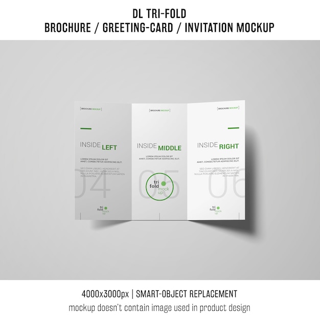 PSD elegant trifold brochure or invitation mockup