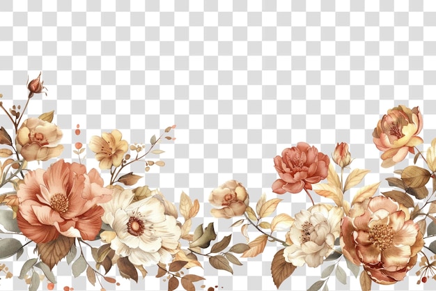 Elegant vintage floral border illustration