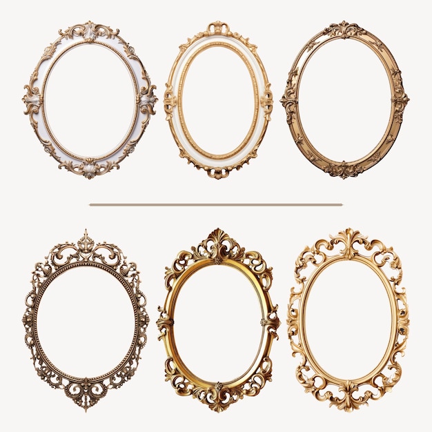 PSD elegant vintage ornate gold frames