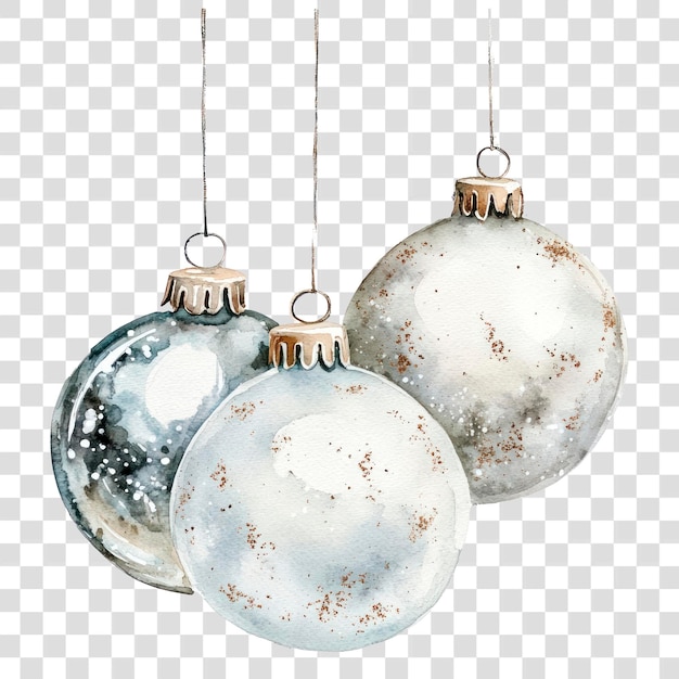 Elegant watercolor Christmas ornaments illustration