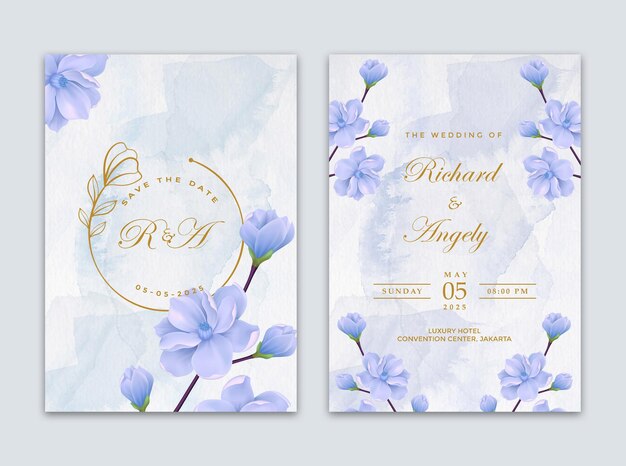 elegant wedding invitation floral design or engagement invitation modern